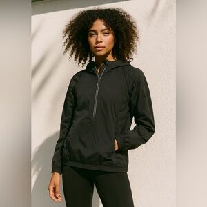 LULULEMON 1/2 Zip Black Hooded Pullover Running Jacket